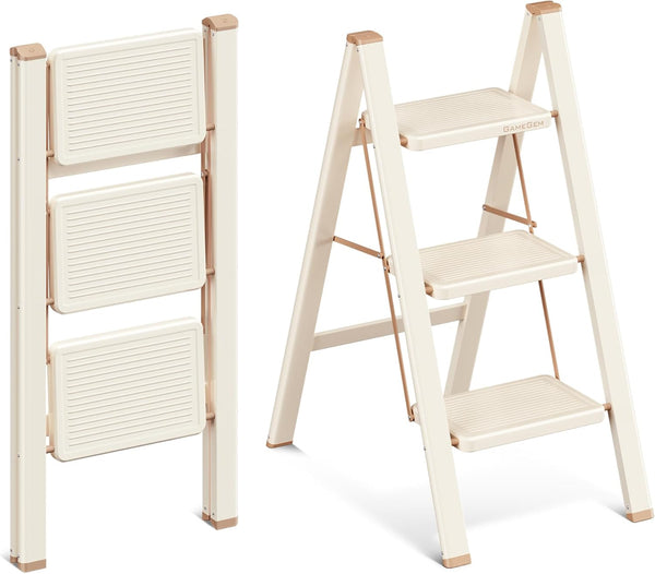 Chariso three-step folding ladder a home-friendly look