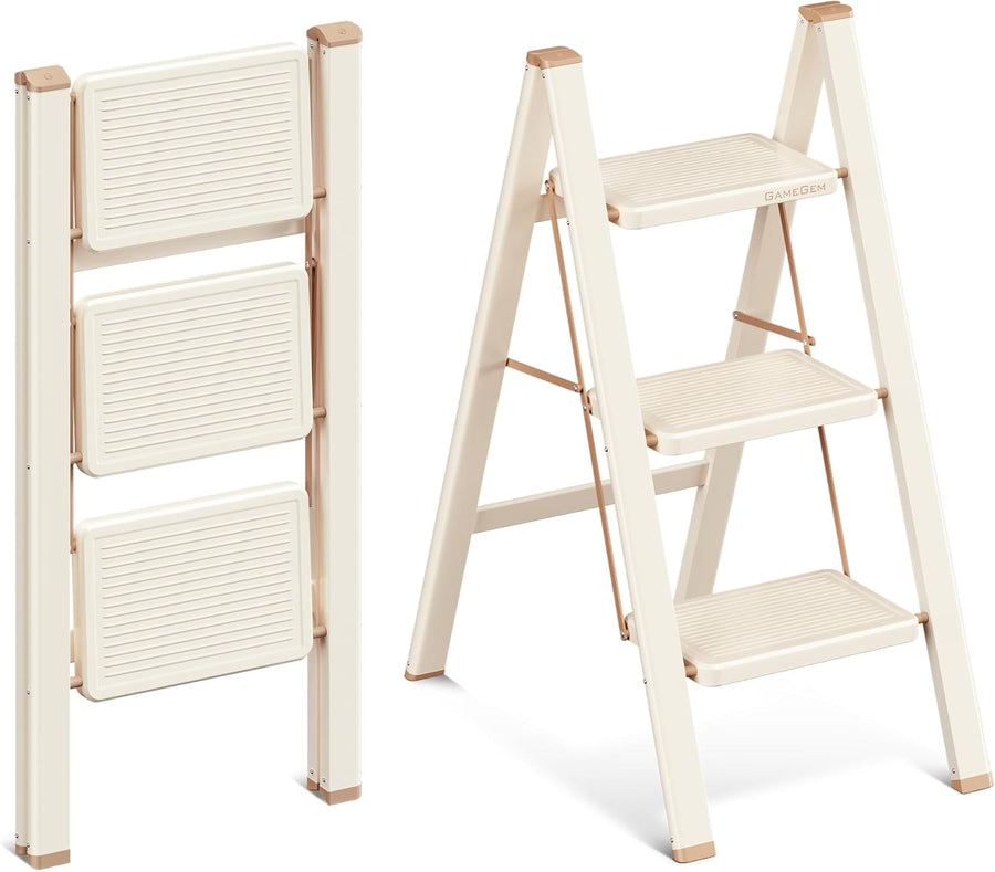Chariso three-step folding ladder a home-friendly look