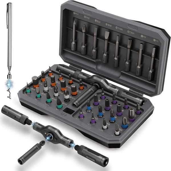 Chariso 43-function magnetic screwdriver kit the range needed for furniture assembly