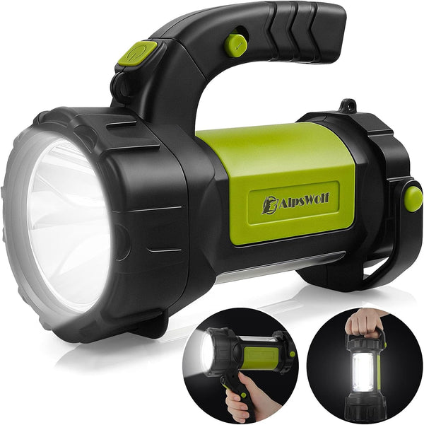 Chariso 800-Lumen rechargeable camping lantern combines spotlight and area-light functions with a