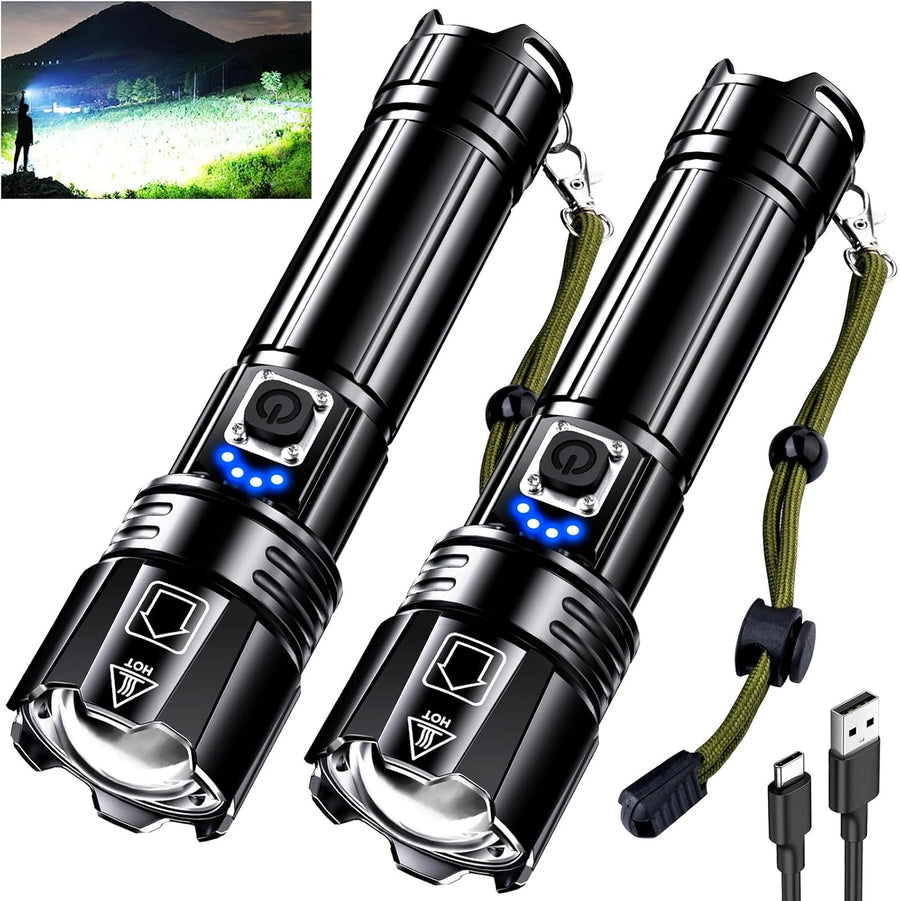 Chariso rechargeable LED flashlight flexible beam control